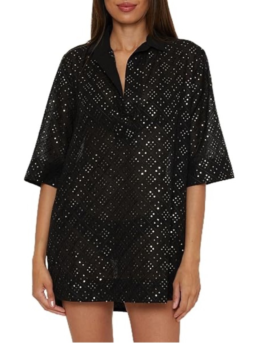 Trina Turk Sequin Tunic Top NWT - Picture 5 of 6